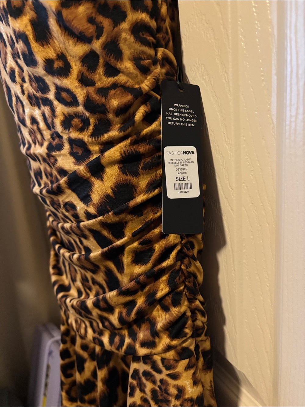 Fashion Nova Leopard Print Ruched Midi Skirt - Black & Brown